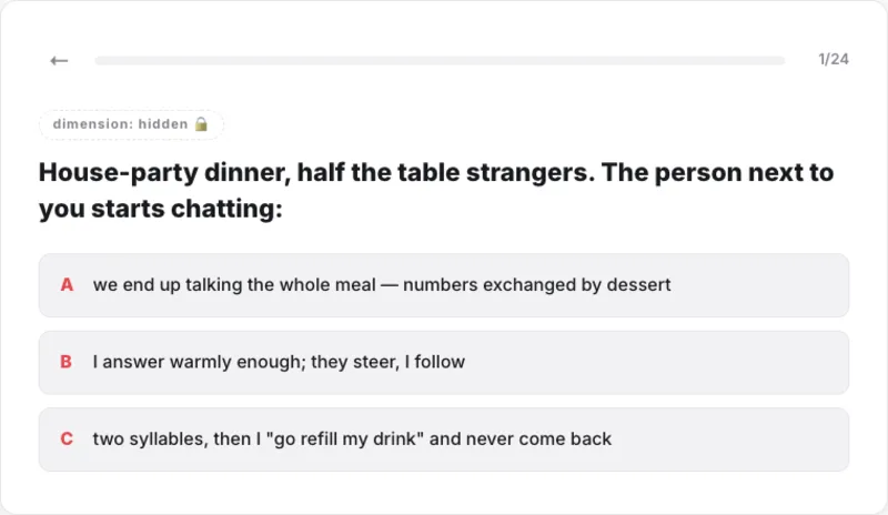 A Hard to Love Test question with three real-life answer options